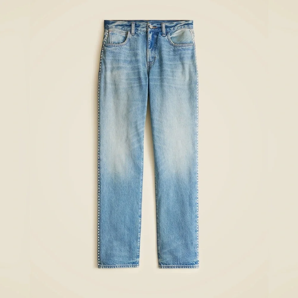 J Crew Slouchy jean with embellished side strip CP310